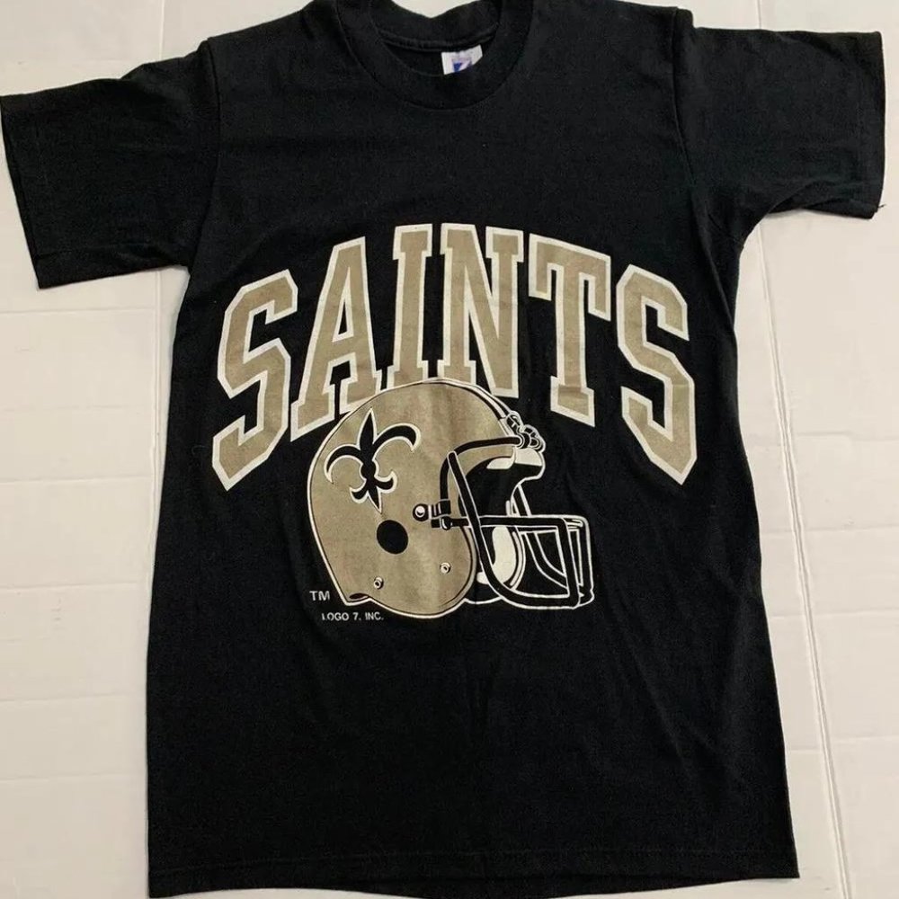 Vintage Logo 7 New Orleans Saints Single Stitch Shirt Sz Medium